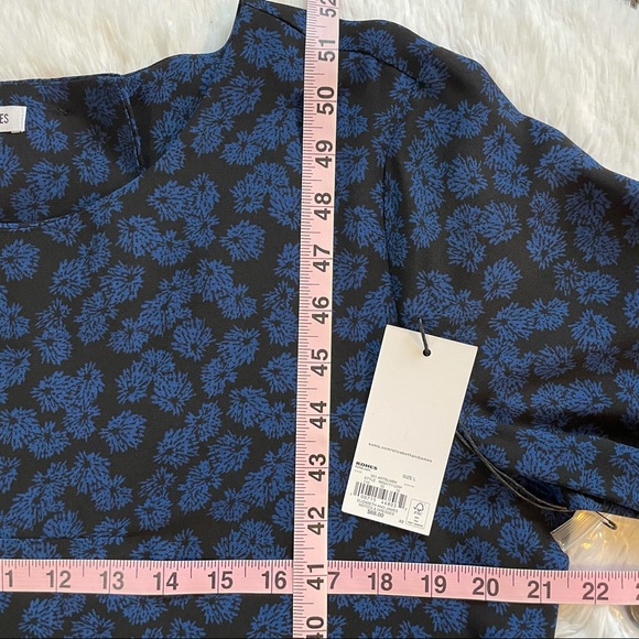 S NWT Elizabeth & James bohemian long sleeve crew neck blue black maxi dress - Picture 5 of 8